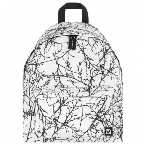 Рюкзак BRAUBERG универсальный, сити-формат, Twigs on white, 20 литров, 41х32х14 см, 270794