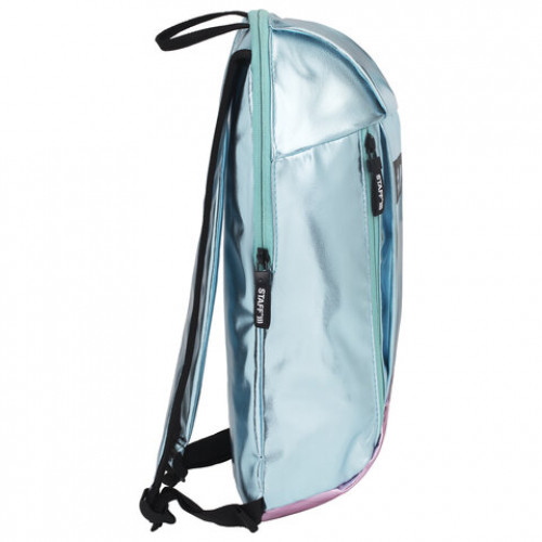 Рюкзак STAFF FASHION AIR компактный, блестящий, ЛОЙС, бирюзово-розовый, 40х23х11 см, 270302