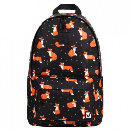 Рюкзак BRAUBERG POSITIVE универсальный, потайной карман, Sly foxes, 42х28х14 см, 270779