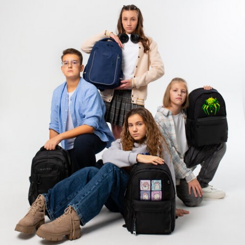 Рюкзак BRAUBERG FASHION CITY универсальный, карман-антивор, Hamsters, черный, 44х31х16 см, 273840
