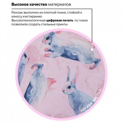 Рюкзак BRAUBERG универсальный, сити-формат, Bunny, 20 литров, 41х32х14 см, 229876