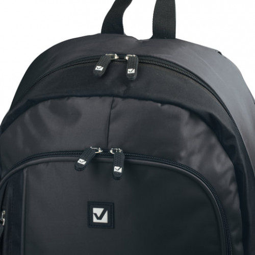 Рюкзак BRAUBERG B-TR1606 для старшеклассников/студентов, 22 л, черный, Навигатор, 30х17х45 см, 225291