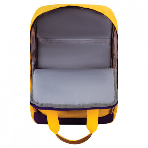 Рюкзак BRAUBERG FRIENDLY молодежный, горчично-фиолетовый, 37х26х13 см, 270093