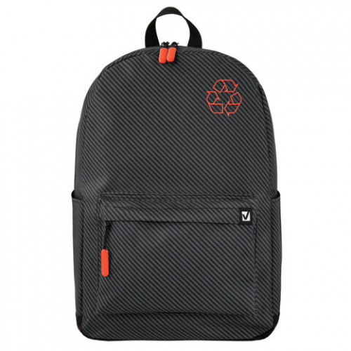 Рюкзак BRAUBERG ENERGETIC универсальный, эргономичный, Recycle, черный, 43х30х16 см, 270796