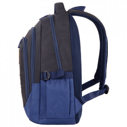 Рюкзак BRAUBERG URBAN универсальный, Magnetic, черный/темно-синий, 46х31х18 см, 270753