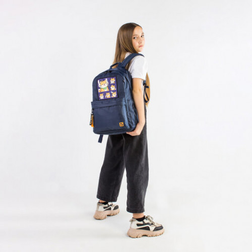 Рюкзак BRAUBERG FASHION CITY универсальный, Funny dog, темно-синий, 44х31х16 см, 270809