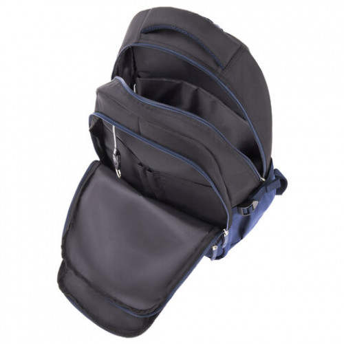 Рюкзак BRAUBERG URBAN универсальный, Magnetic, черный/темно-синий, 46х31х18 см, 270753