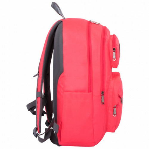 Рюкзак BRAUBERG LIGHT молодежный, с отделением для ноутбука, нагрудный ремешок, неон-коралловый, 47х31х13 см, 270298