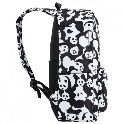 Рюкзак BRAUBERG POSITIVE универсальный, потайной карман, Pandas, 42х28х14 см, 270781