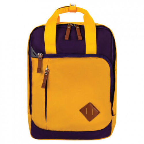 Рюкзак BRAUBERG FRIENDLY молодежный, горчично-фиолетовый, 37х26х13 см, 270093