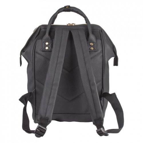 Рюкзак BRAUBERG молодежный, Блэк, искуственная кожа, черный, 34х23х15 см, 227081