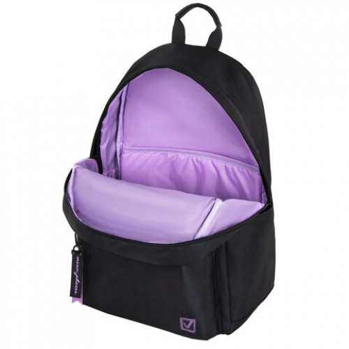 Рюкзак BRAUBERG FASHION CITY универсальный, потайной карман, Moon, черный, 44х31х16 см, 270807