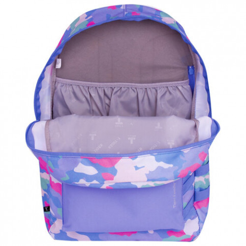 Рюкзак TIGER FAMILY молодежный, Muse, сити-формат, Desire, голубой камуфляж, 45х29х14 см, 228964, TDMU-005A
