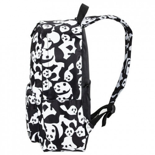Рюкзак BRAUBERG POSITIVE универсальный, потайной карман, Pandas, 42х28х14 см, 270781