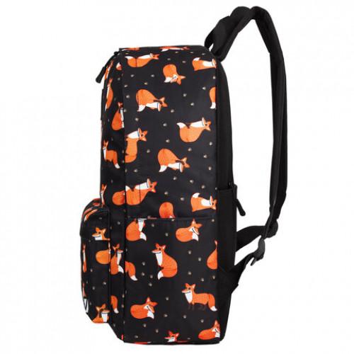 Рюкзак BRAUBERG POSITIVE универсальный, потайной карман, Sly foxes, 42х28х14 см, 270779