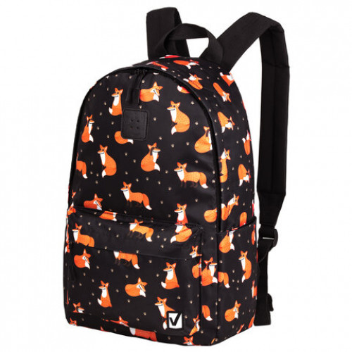Рюкзак BRAUBERG POSITIVE универсальный, потайной карман, Sly foxes, 42х28х14 см, 270779
