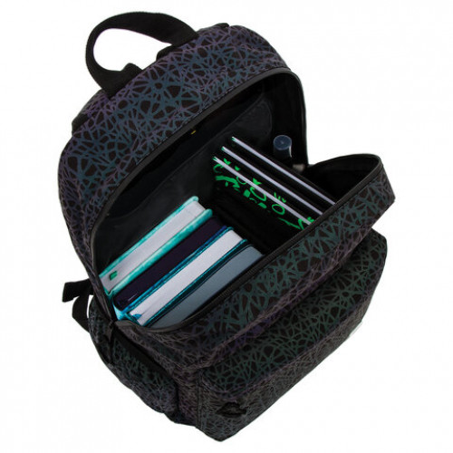 Рюкзак BRAUBERG BRIGHT, универсальный, СВЕТЯЩИЙСЯ РИСУНОК, Spiderweb, 42х31х15 см, 229941