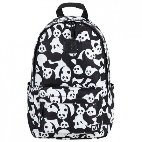 Рюкзак BRAUBERG POSITIVE универсальный, потайной карман, Pandas, 42х28х14 см, 270781