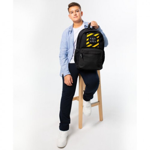 Рюкзак BRAUBERG FASHION CITY универсальный, 2 отделения, Core, черный, 46х31х15 см, 273838