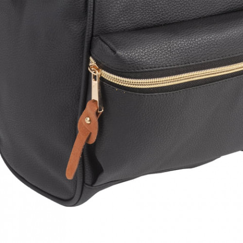 Рюкзак BRAUBERG молодежный, Блэк, искуственная кожа, черный, 34х23х15 см, 227081