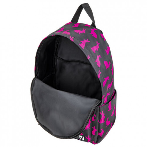 Рюкзак BRAUBERG POSITIVE универсальный, потайной карман, Pink Rabbits, 42х28х14 см, 270780