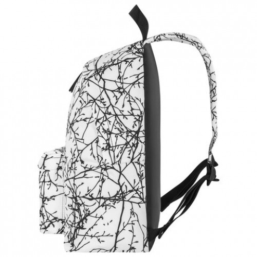 Рюкзак BRAUBERG универсальный, сити-формат, Twigs on white, 20 литров, 41х32х14 см, 270794