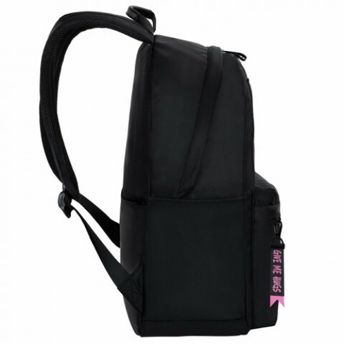 Рюкзак BRAUBERG FASHION CITY универсальный, 2 отделения, Core, черный, 46х31х15 см, 273838