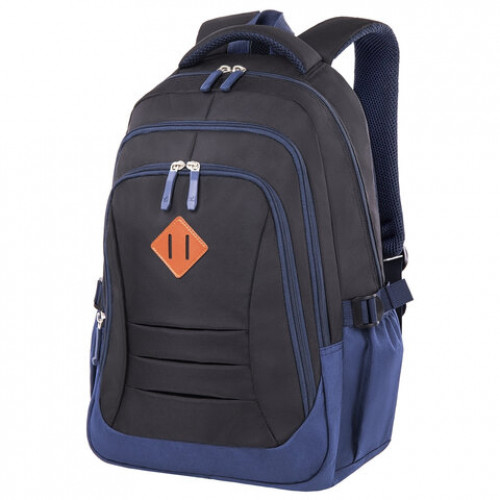 Рюкзак BRAUBERG URBAN универсальный, Magnetic, черный/темно-синий, 46х31х18 см, 270753