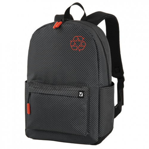Рюкзак BRAUBERG ENERGETIC универсальный, эргономичный, Recycle, черный, 43х30х16 см, 270796