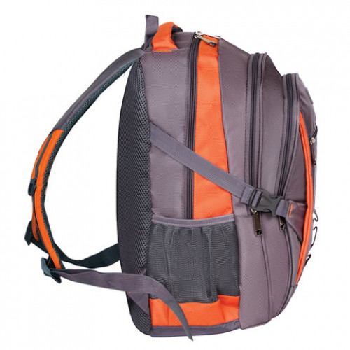 Рюкзак BRAUBERG SpeedWay 2, 25 л, размер 46х32х19 см, ткань, серо-оранжевый, 224448