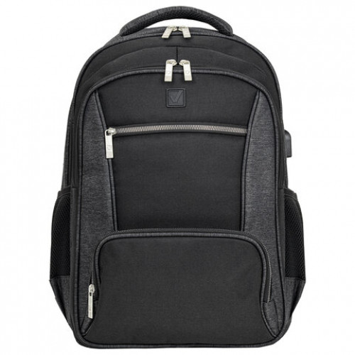 Рюкзак BRAUBERG URBAN универсальный, с отделением для ноутбука, черный/серый, 46х30х18 см, 270750