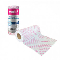 Салфетки ВИСКОЗНЫЕ, Тюльпан Премиум, 25х40 см, РУЛОН 40 шт., 60г /м2, YORK, 020480