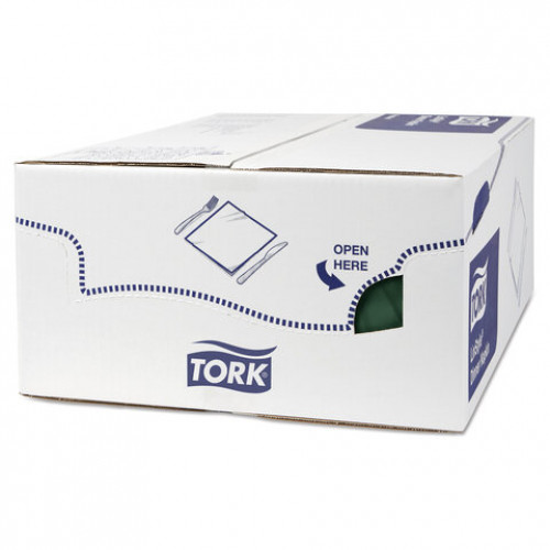 Салфетки бумажные нетканые сервировочные TORK LinStyle Premium, 39х39 см, 50 шт., темно-зеленые, 478847