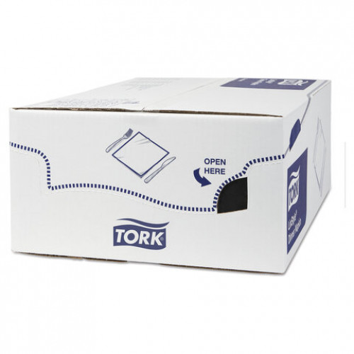 Салфетки бумажные нетканые сервировочные TORK LinStyle Premium, 39х39 см, 50 шт., чёрные, 478726