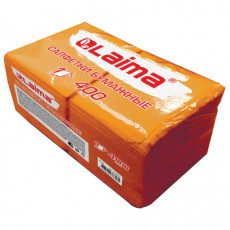 Салфетки бумажные 400 шт., 24х24 см, Big Pack, оранжевые, 100% целлюлоза, LAIMA, 114729