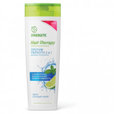 Шампунь-бальзам 400 мл SYNERGETIC HAIR THERAPY Против перхоти 2 в 1, мята и лайм, 701409