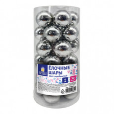 Шары ёлочные 30 шт, 4 см, Solid Color, пластик, СЕРЕБРО, глянец, ЗОЛОТАЯ СКАЗКА, 592498