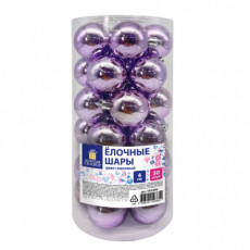 Шары ёлочные 30 шт, 4 см, Solid Color, пластик, ЛИЛОВЫЕ, глянец, ЗОЛОТАЯ СКАЗКА, 592499