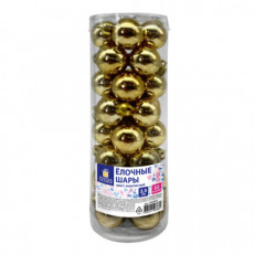 Шары ёлочные 32 шт, 2,5 см, Tender Shine, пластик, золотистые, глянец, ЗОЛОТАЯ СКАЗКА, 592502