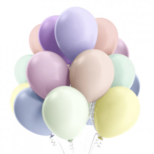 Шары воздушные 30 см, 30 штук, МАКАРУНС, ассорти, BRAUBERG KIDS, 591886