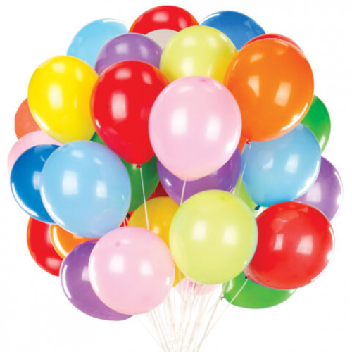 Шары воздушные 30 см, 100 штук, ЯРКИЕ ЦВЕТА, ассорти, BRAUBERG KIDS, 591872