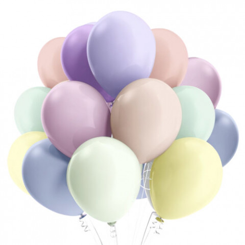 Шары воздушные 30 см, 50 штук, МАКАРУНС, ассорти, BRAUBERG KIDS, 591883