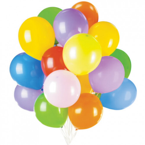 Шары воздушные 30 см, 30 штук, ЯРКИЕ ЦВЕТА, ассорти, BRAUBERG KIDS, 591885