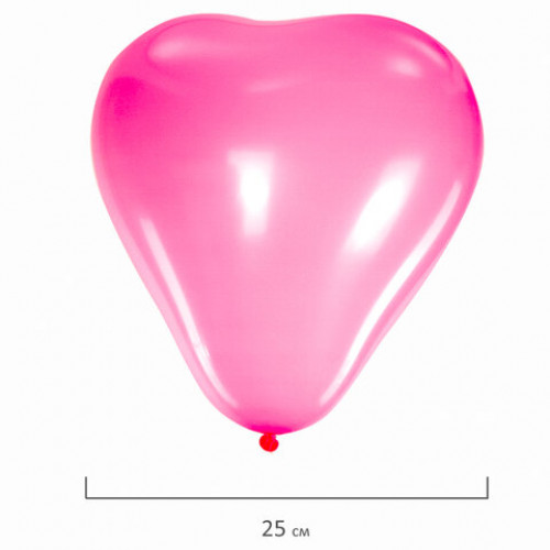 Шары воздушные в форме сердца ЗОЛОТАЯ СКАЗКА, 10 (25 см), КОМПЛЕКТ 50 штук, 3 цвета, пакет, 105008
