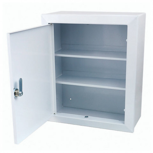 Шкафчик-аптечка металлический Призма, навесной, 2 полки, ключевой замок, 330x280x140 мм