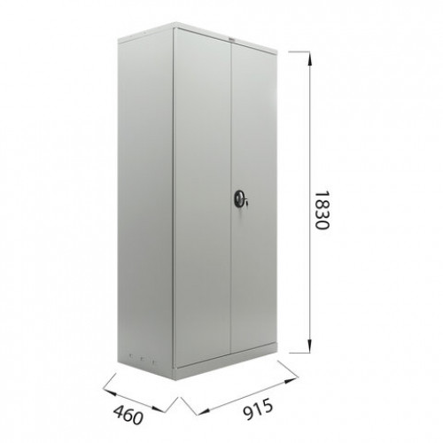 Шкаф металлический офисный BRABIX MK 18/91/46, 1830х915х460 мм, 47 кг, 4 полки, разборный, 291136, S204BR180202