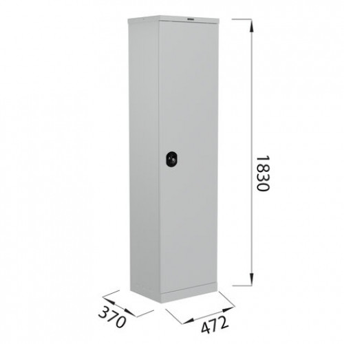 Шкаф металлический офисный BRABIX MK 18/47/37-01, 1830х472х370 мм, 25 кг, 4 полки, разборный, 291138, S204BR181102