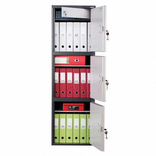 Шкаф металлический для документов AIKO SL-150/3Т ГРАФИТ, 1490х460х340 мм, 37 кг, S10799153502
