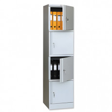 Шкаф металлический офисный ПРАКТИК AM-1845/4, 1830х472х458 мм 4 отделения, 29 кг, разборный