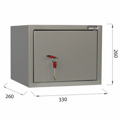 Шкаф металлический для документов BRABIX KBS-01, 260х330х260 мм, 5,5 кг, сварной, 291150
